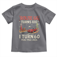 Route Highway 66 Turns 100 I Turn 60 Toddler T Shirt Vintage 1966 Road Sign Classic Muscle Car Lover 60th Birthday Gift