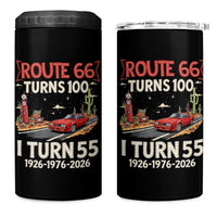 Route Highway 66 Turns 100 I Turn 55 4 in 1 Can Cooler Tumbler Vintage 1971 Road Sign Classic Muscle Car Lover 55th Birthday Gift