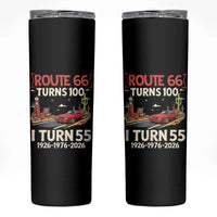 Route Highway 66 Turns 100 I Turn 55 Skinny Tumbler Vintage 1971 Road Sign Classic Muscle Car Lover 55th Birthday Gift