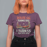 Route Highway 66 Turns 100 I Turn 55 T Shirt For Women Vintage 1971 Road Sign Classic Muscle Car Lover 55th Birthday Gift