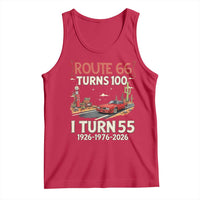 Route Highway 66 Turns 100 I Turn 55 Tank Top Vintage 1971 Road Sign Classic Muscle Car Lover 55th Birthday Gift