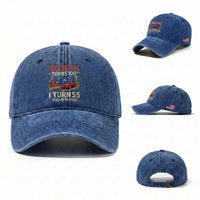 Route Highway 66 Turns 100 I Turn 55 Washed Cotton Baseball Cap Vintage 1971 Road Sign Classic Muscle Car Lover 55th Birthday Gift