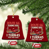 Route Highway 66 Turns 100 I Turn 45 Ceramic Ornament Vintage 1981 Road Sign Classic Muscle Car Lover 45th Birthday Gift