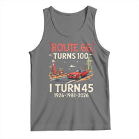 Route Highway 66 Turns 100 I Turn 45 Tank Top Vintage 1981 Road Sign Classic Muscle Car Lover 45th Birthday Gift