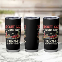 Route Highway 66 Turns 100 I Turn 45 Tumbler Cup Vintage 1981 Road Sign Classic Muscle Car Lover 45th Birthday Gift