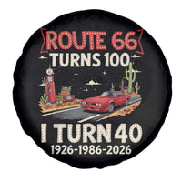 Route Highway 66 Turns 100 I Turn 40 Spare Tire Cover Vintage 1986 Road Sign Classic Muscle Car Lover 40th Birthday Gift