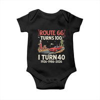 Route Highway 66 Turns 100 I Turn 40 Baby Onesie Vintage 1986 Road Sign Classic Muscle Car Lover 40th Birthday Gift