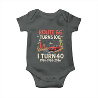 Route Highway 66 Turns 100 I Turn 40 Baby Onesie Vintage 1986 Road Sign Classic Muscle Car Lover 40th Birthday Gift