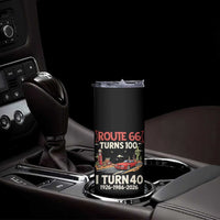 Route Highway 66 Turns 100 I Turn 40 Skinny Tumbler Vintage 1986 Road Sign Classic Muscle Car Lover 40th Birthday Gift