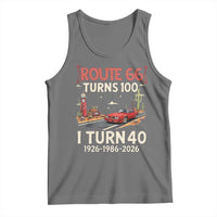 Route Highway 66 Turns 100 I Turn 40 Tank Top Vintage 1986 Road Sign Classic Muscle Car Lover 40th Birthday Gift