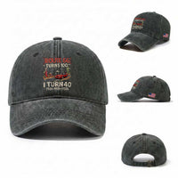 Route Highway 66 Turns 100 I Turn 40 Washed Cotton Baseball Cap Vintage 1986 Road Sign Classic Muscle Car Lover 40th Birthday Gift