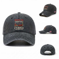 Route Highway 66 Turns 100 I Turn 40 Washed Cotton Baseball Cap Vintage 1986 Road Sign Classic Muscle Car Lover 40th Birthday Gift