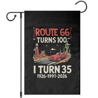 Route Highway 66 Turns 100 I Turn 35 Garden Flag Vintage 1991 Road Sign Classic Muscle Car Lover 35th Birthday Gift
