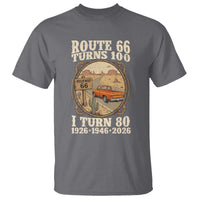 Route Highway 66 Turns 100 I Turn 80 T Shirt Vintage 1946 Road Sign Classic Pickup Truck Lover 80th Birthday Gift