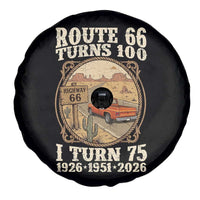 Route Highway 66 Turns 100 I Turn 75 Spare Tire Cover Vintage 1951 Road Sign Classic Pickup Truck Lover 75th Birthday Gift