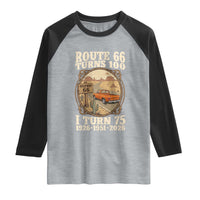 Route Highway 66 Turns 100 I Turn 75 Raglan Shirt Vintage 1951 Road Sign Classic Pickup Truck Lover 75th Birthday Gift