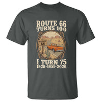 Route Highway 66 Turns 100 I Turn 75 T Shirt Vintage 1951 Road Sign Classic Pickup Truck Lover 75th Birthday Gift