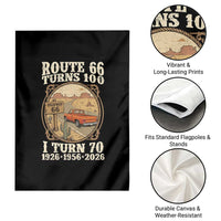 Route Highway 66 Turns 100 I Turn 70 Garden Flag Vintage 1956 Road Sign Classic Pickup Truck Lover 70th Birthday Gift