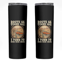 Route Highway 66 Turns 100 I Turn 70 Skinny Tumbler Vintage 1956 Road Sign Classic Pickup Truck Lover 70th Birthday Gift