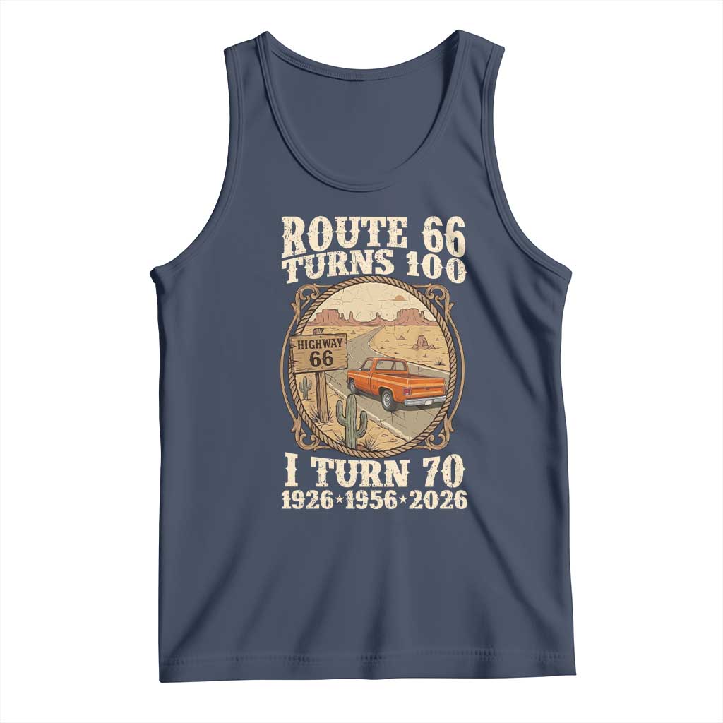 Route Highway 66 Turns 100 I Turn 70 Tank Top Vintage 1956 Road Sign Classic Pickup Truck Lover 70th Birthday Gift