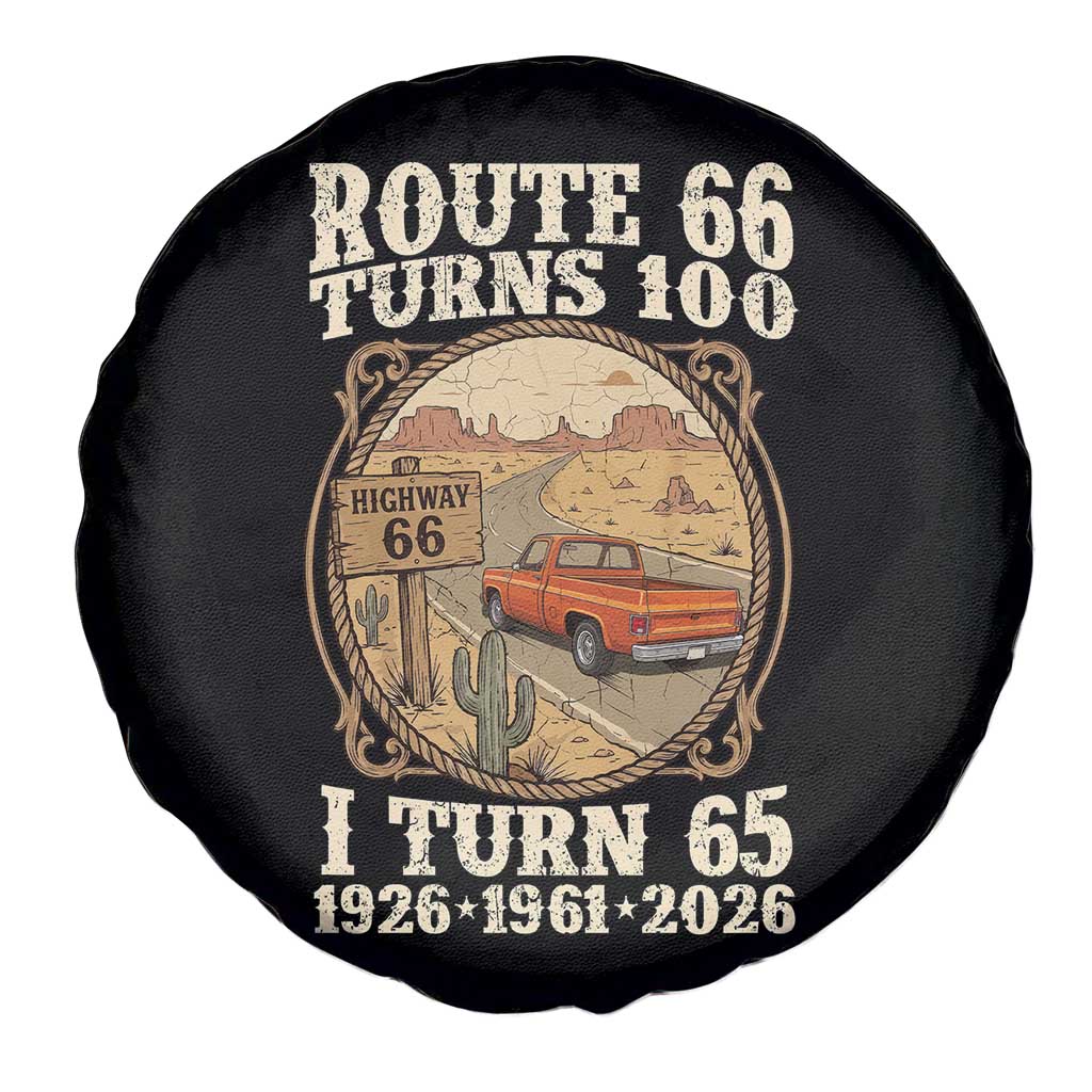 Route Highway 66 Turns 100 I Turn 65 Spare Tire Cover Vintage 1961 Road Sign Classic Pickup Truck Lover 65th Birthday Gift