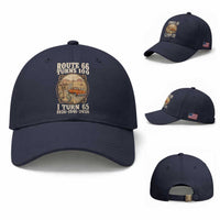 Route Highway 66 Turns 100 I Turn 65 Baseball Cap Vintage 1961 Road Sign Classic Pickup Truck Lover 65th Birthday Gift
