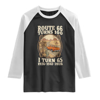 Route Highway 66 Turns 100 I Turn 65 Raglan Shirt Vintage 1961 Road Sign Classic Pickup Truck Lover 65th Birthday Gift