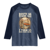 Route Highway 66 Turns 100 I Turn 65 Raglan Shirt Vintage 1961 Road Sign Classic Pickup Truck Lover 65th Birthday Gift