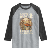 Route Highway 66 Turns 100 I Turn 65 Raglan Shirt Vintage 1961 Road Sign Classic Pickup Truck Lover 65th Birthday Gift