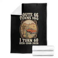 Route Highway 66 Turns 100 I Turn 60 Throw Blanket Vintage 1966 Road Sign Classic Pickup Truck Lover 60th Birthday Gift