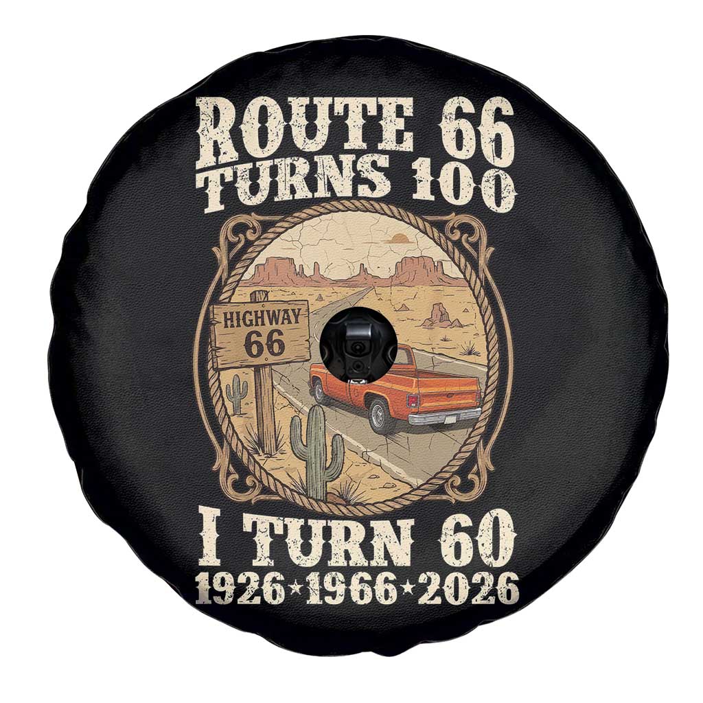 Route Highway 66 Turns 100 I Turn 60 Spare Tire Cover Vintage 1966 Road Sign Classic Pickup Truck Lover 60th Birthday Gift