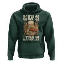Route Highway 66 Turns 100 I Turn 60 Hoodie Vintage 1966 Road Sign Classic Pickup Truck Lover 60th Birthday Gift
