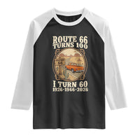Route Highway 66 Turns 100 I Turn 60 Raglan Shirt Vintage 1966 Road Sign Classic Pickup Truck Lover 60th Birthday Gift