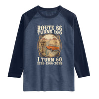 Route Highway 66 Turns 100 I Turn 60 Raglan Shirt Vintage 1966 Road Sign Classic Pickup Truck Lover 60th Birthday Gift