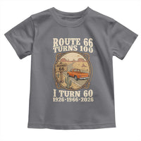 Route Highway 66 Turns 100 I Turn 60 Toddler T Shirt Vintage 1966 Road Sign Classic Pickup Truck Lover 60th Birthday Gift