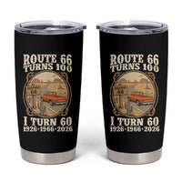 Route Highway 66 Turns 100 I Turn 60 Tumbler Cup Vintage 1966 Road Sign Classic Pickup Truck Lover 60th Birthday Gift