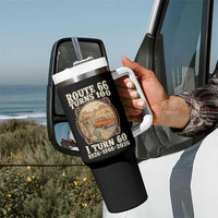 Route Highway 66 Turns 100 I Turn 60 Tumbler With Handle Vintage 1966 Road Sign Classic Pickup Truck Lover 60th Birthday Gift