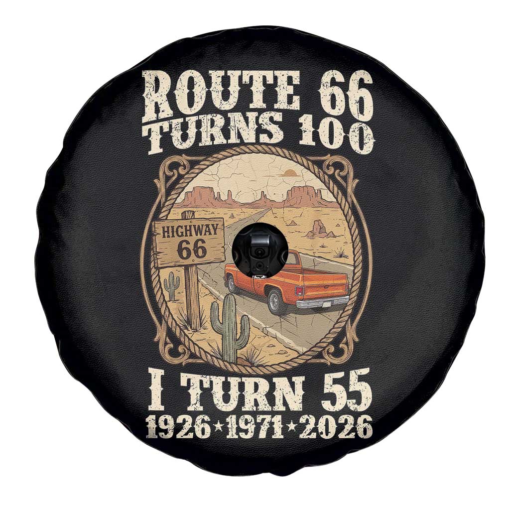 Route Highway 66 Turns 100 I Turn 55 Spare Tire Cover Vintage 1971 Road Sign Classic Pickup Truck Lover 55th Birthday Gift