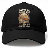 Route Highway 66 Turns 100 I Turn 55 Baseball Cap Vintage 1971 Road Sign Classic Pickup Truck Lover 55th Birthday Gift