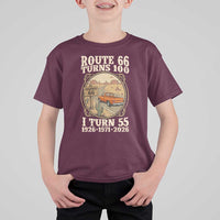Route Highway 66 Turns 100 I Turn 55 T Shirt For Kid Vintage 1971 Road Sign Classic Pickup Truck Lover 55th Birthday Gift
