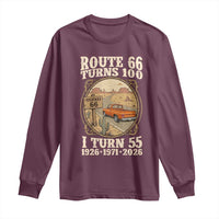 Route Highway 66 Turns 100 I Turn 55 Long Sleeve Shirt Vintage 1971 Road Sign Classic Pickup Truck Lover 55th Birthday Gift
