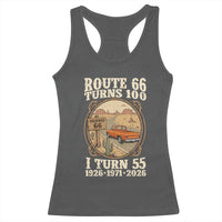 Route Highway 66 Turns 100 I Turn 55 Racerback Tank Top Vintage 1971 Road Sign Classic Pickup Truck Lover 55th Birthday Gift