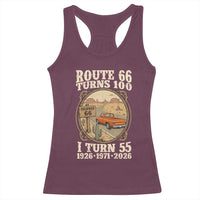 Route Highway 66 Turns 100 I Turn 55 Racerback Tank Top Vintage 1971 Road Sign Classic Pickup Truck Lover 55th Birthday Gift