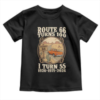 Route Highway 66 Turns 100 I Turn 55 Toddler T Shirt Vintage 1971 Road Sign Classic Pickup Truck Lover 55th Birthday Gift