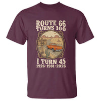 Route Highway 66 Turns 100 I Turn 45 T Shirt Vintage 1981 Road Sign Classic Pickup Truck Lover 45th Birthday Gift