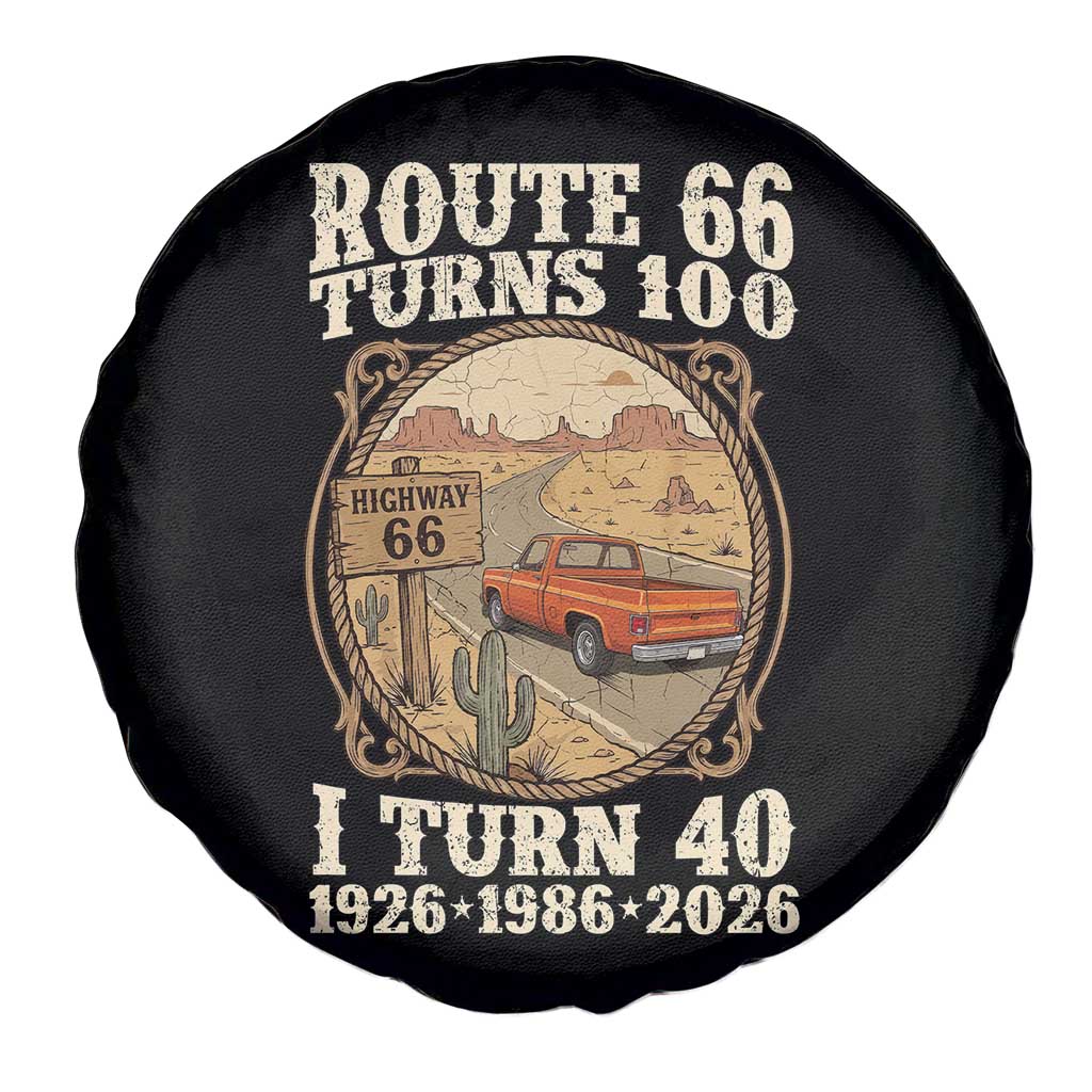 Route Highway 66 Turns 100 I Turn 40 Spare Tire Cover Vintage 1986 Road Sign Classic Pickup Truck Lover 40th Birthday Gift