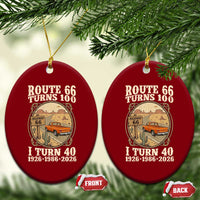 Route Highway 66 Turns 100 I Turn 40 Ceramic Ornament Vintage 1986 Road Sign Classic Pickup Truck Lover 40th Birthday Gift