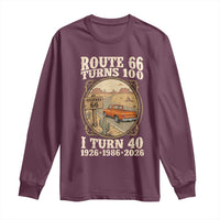 Route Highway 66 Turns 100 I Turn 40 Long Sleeve Shirt Vintage 1986 Road Sign Classic Pickup Truck Lover 40th Birthday Gift