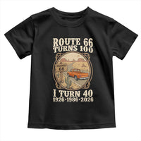 Route Highway 66 Turns 100 I Turn 40 Toddler T Shirt Vintage 1986 Road Sign Classic Pickup Truck Lover 40th Birthday Gift
