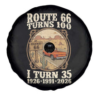 Route Highway 66 Turns 100 I Turn 35 Spare Tire Cover Vintage 1991 Road Sign Classic Pickup Truck Lover 35th Birthday Gift